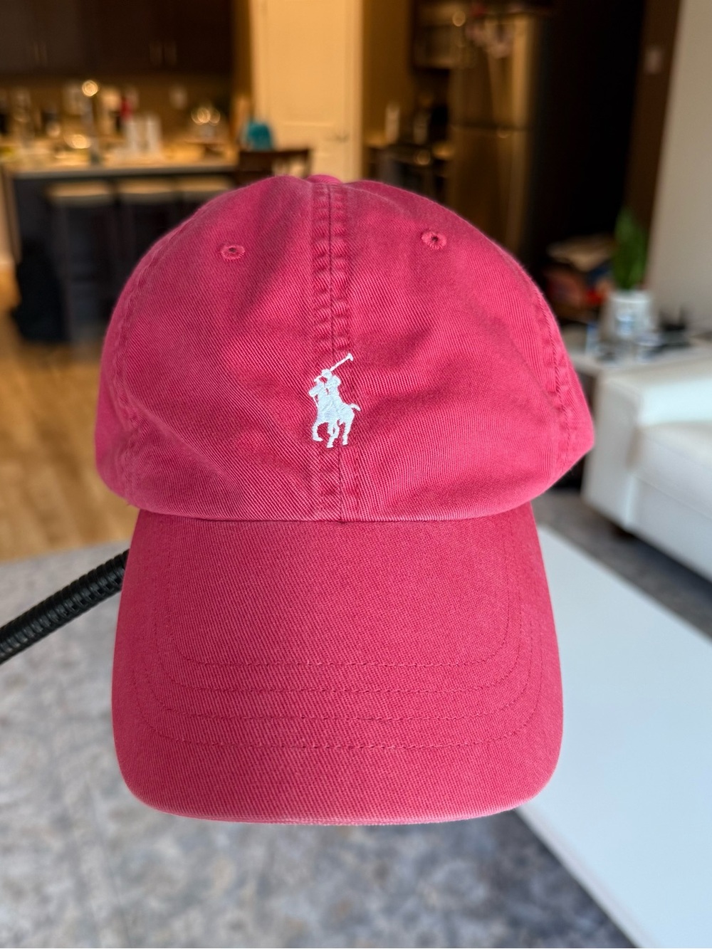 💯 Authentic Polo Ralph Lauren Burgundy Baseball Cap with White Pony Logo